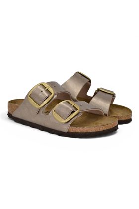 Ciabatta donna BIRKENSTOCK  in Birko-Flor colore rosa antico. BIRKENSTOCK- | ARIZONA BIG BUCKLE GRACEFUL TAUPE BIRKOLAMINATO ROSA